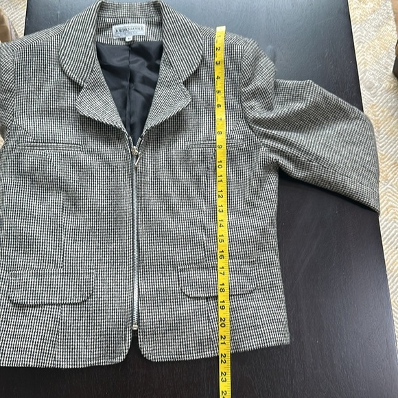 Vintage Wool Houndstooth Cropped Blazer Jacket - Picture 8 of 10